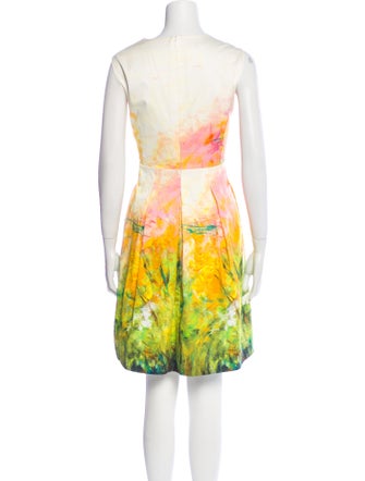 Lafayette 148 Floral Print Knee-Length Dress