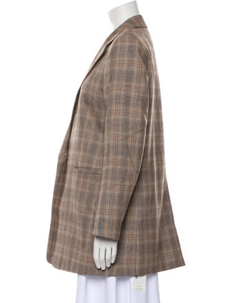 Lafayette 148 Wool Plaid Print Blazer