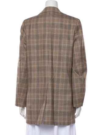 Lafayette 148 Wool Plaid Print Blazer