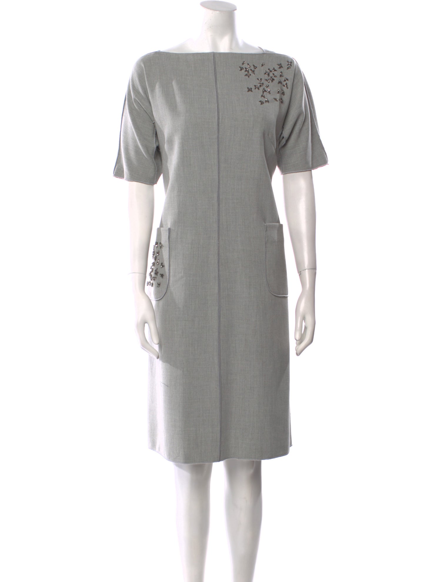 Lafayette 148 Bateau Neckline Knee-Length Dress