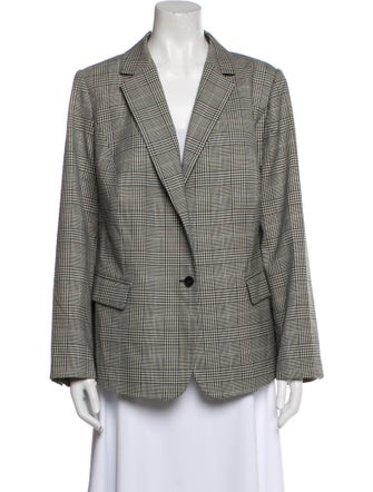 Lafayette 148 Wool Plaid Print Blazer