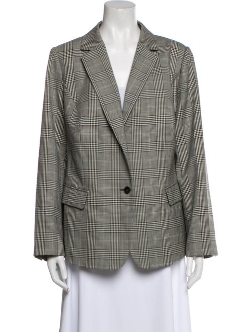 Lafayette 148 Wool Plaid Print Blazer