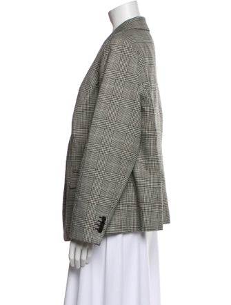 Lafayette 148 Wool Plaid Print Blazer