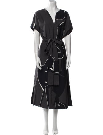 Lafayette 148 V-Neck Long Dress