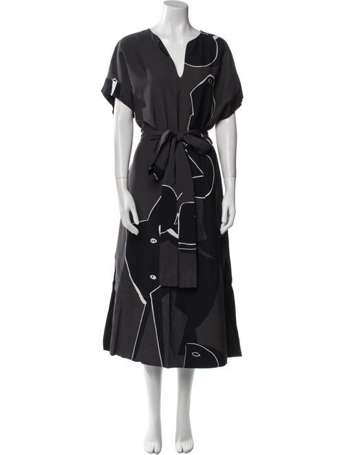 Lafayette 148 V-Neck Long Dress