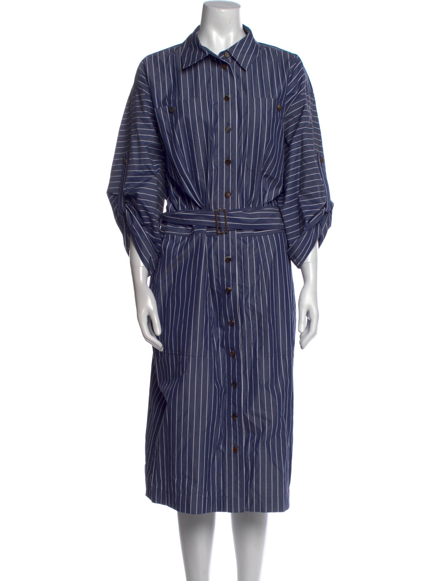 Lafayette 148 Striped Midi Length Dress