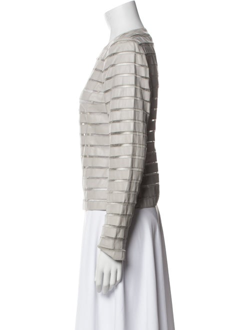 Lafayette 148 Leather Striped Jacket