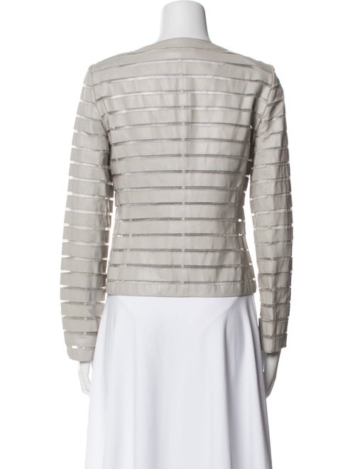 Lafayette 148 Leather Striped Jacket