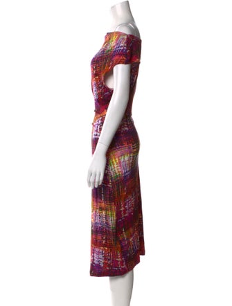 Lafayette 148 Plaid Print Midi Length Dress