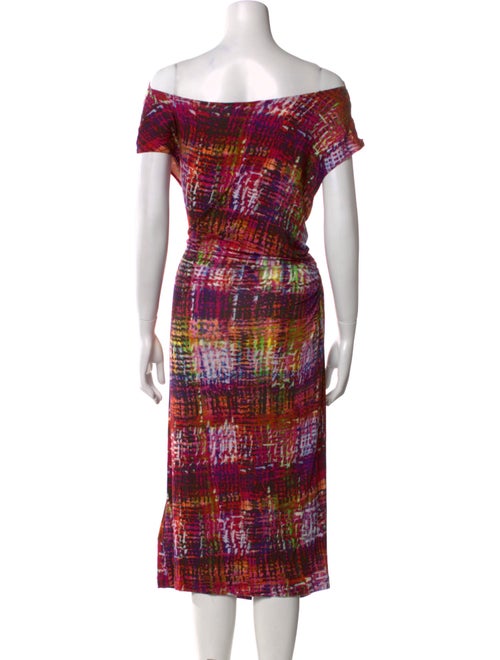 Lafayette 148 Plaid Print Midi Length Dress