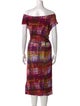 Lafayette 148 Plaid Print Midi Length Dress