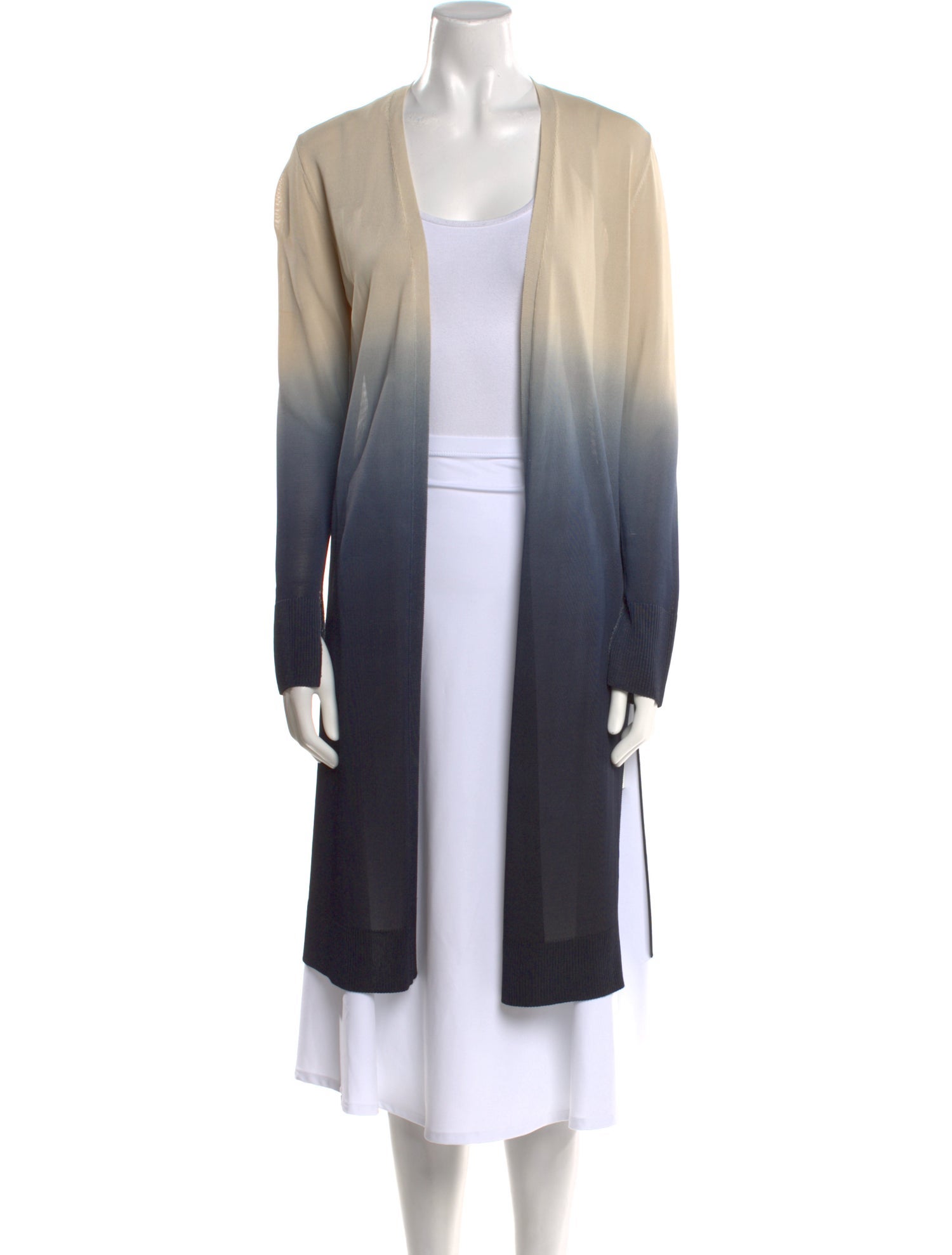 Lafayette 148 Striped Open Front Sweater