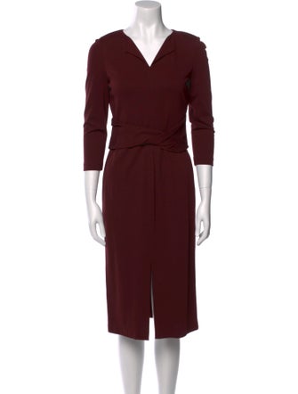 Lafayette 148 V-Neck Midi Length Dress