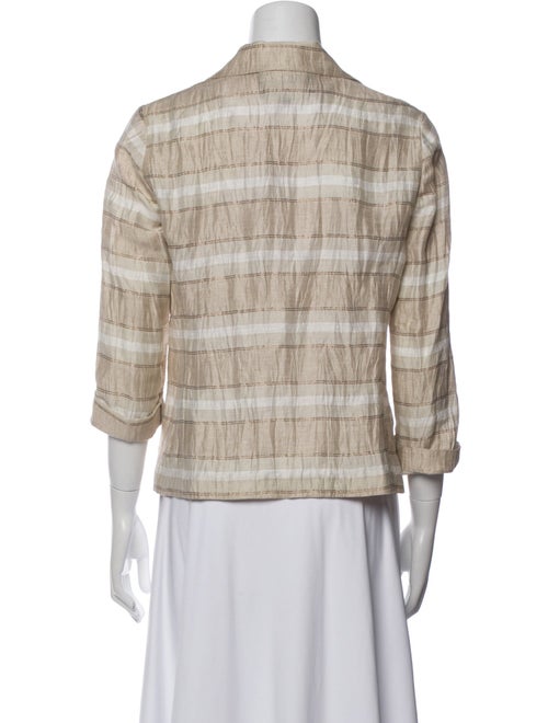 Lafayette 148 Linen Plaid Print Blazer