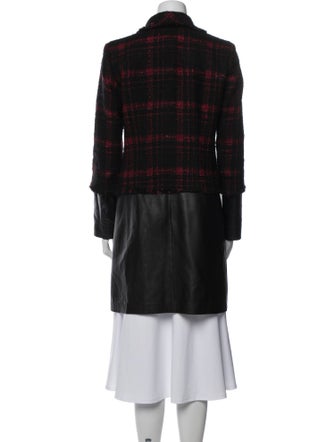 Lafayette 148 Wool Plaid Print Coat