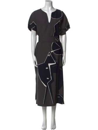 Lafayette 148 V-Neck Long Dress