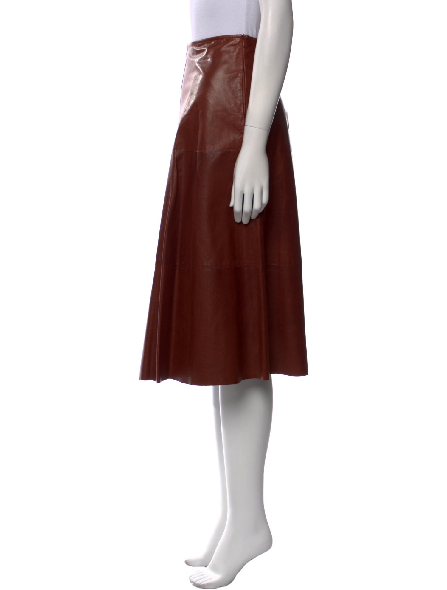 Lafayette 148 Leather Knee-Length Skirt