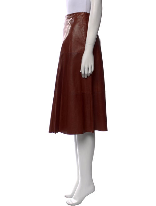 Lafayette 148 Leather Knee-Length Skirt