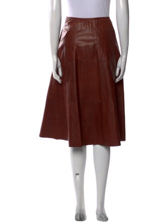 Lafayette 148 Leather Knee-Length Skirt