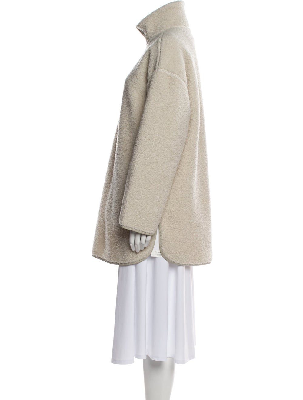 Lafayette 148 Cashmere Coat Neutrals Stand Collar… - image 2