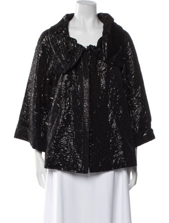 Lafayette 148 Leather Printed Evening Jacket