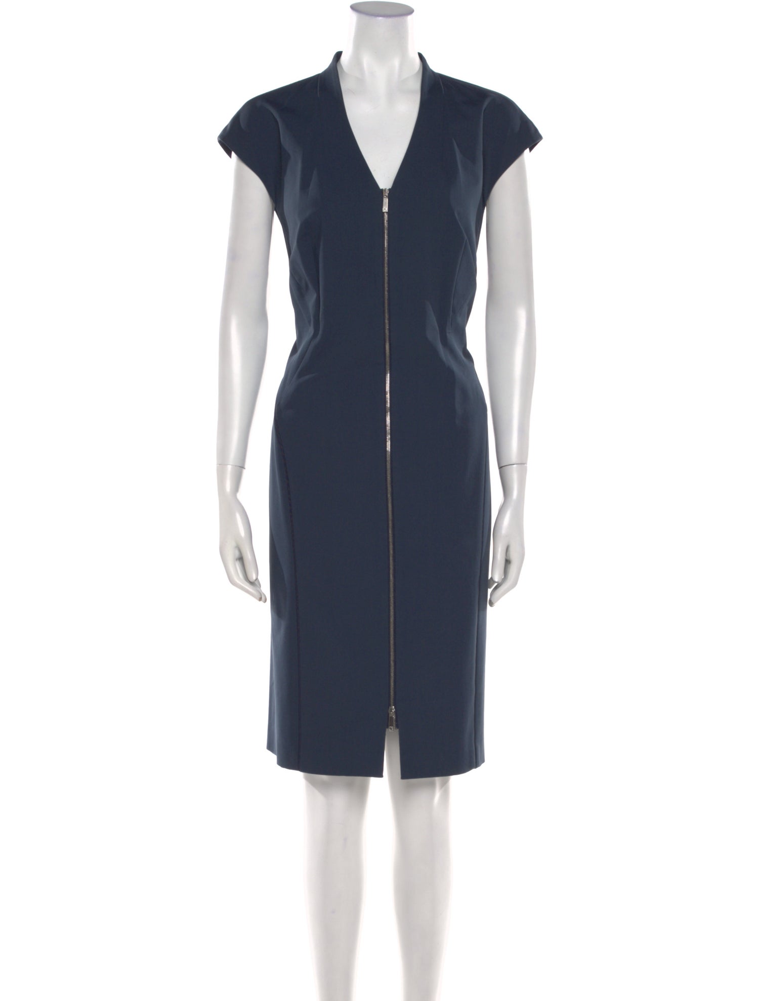Lafayette 148 V-Neck Knee-Length Dress