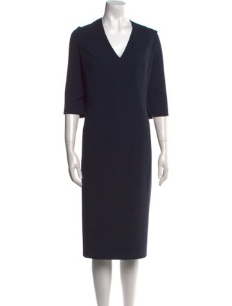 Lafayette 148 V-Neck Midi Length Dress