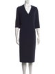 Lafayette 148 V-Neck Midi Length Dress