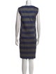 Lafayette 148 Striped Knee-Length Dress