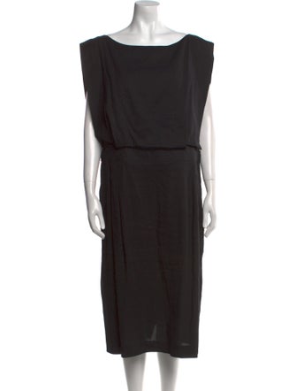 Lafayette 148 Bateau Neckline Midi Length Dress