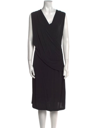Lafayette 148 V-Neck Midi Length Dress