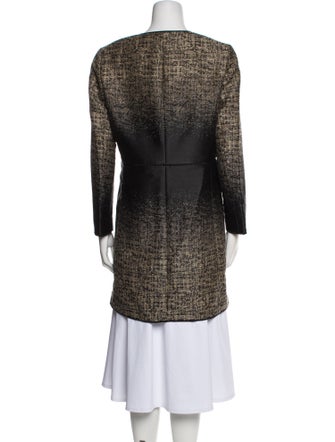 Lafayette 148 Linen Plaid Print Peacoat