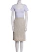 Lafayette 148 Tweed Pattern Fringe Trim Accent Skirt Set