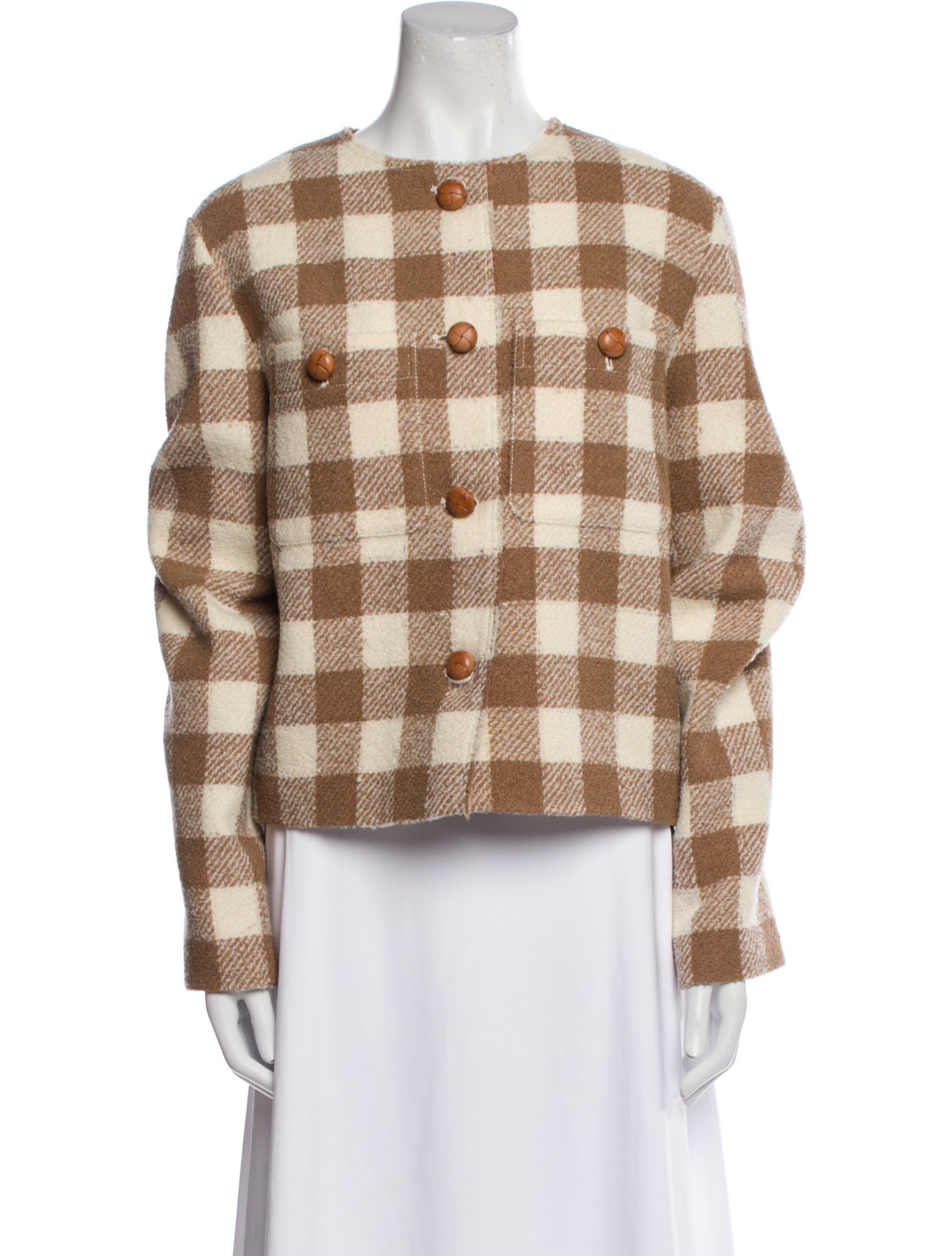 Lafayette 148 Wool Plaid Print Jacket w/ Tags