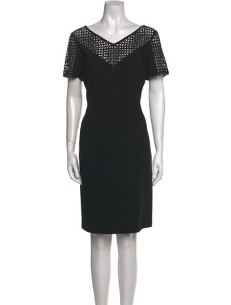 Lafayette 148 V-Neck Knee-Length Dress