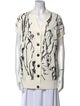Lafayette 148 Printed V-Neck Sweater