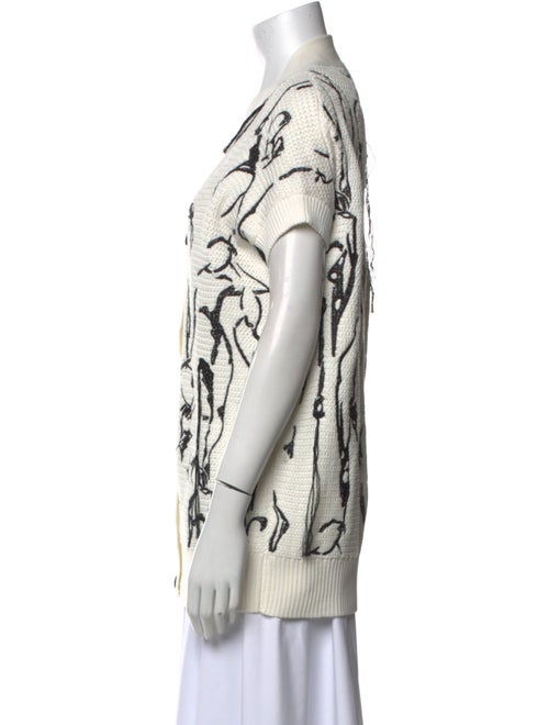 Lafayette 148 Printed V-Neck Sweater