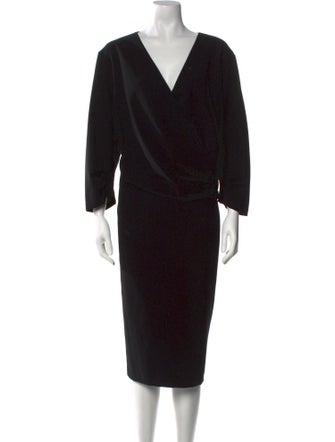 Lafayette 148 V-Neck Midi Length Dress