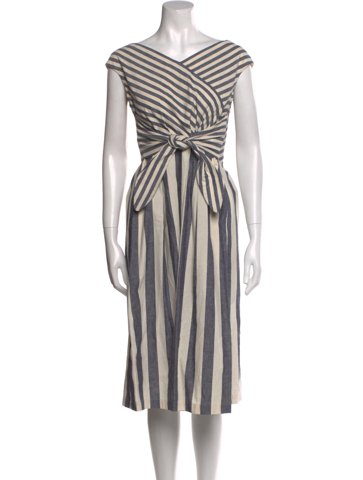 Lafayette 148 Striped Midi Length Dress