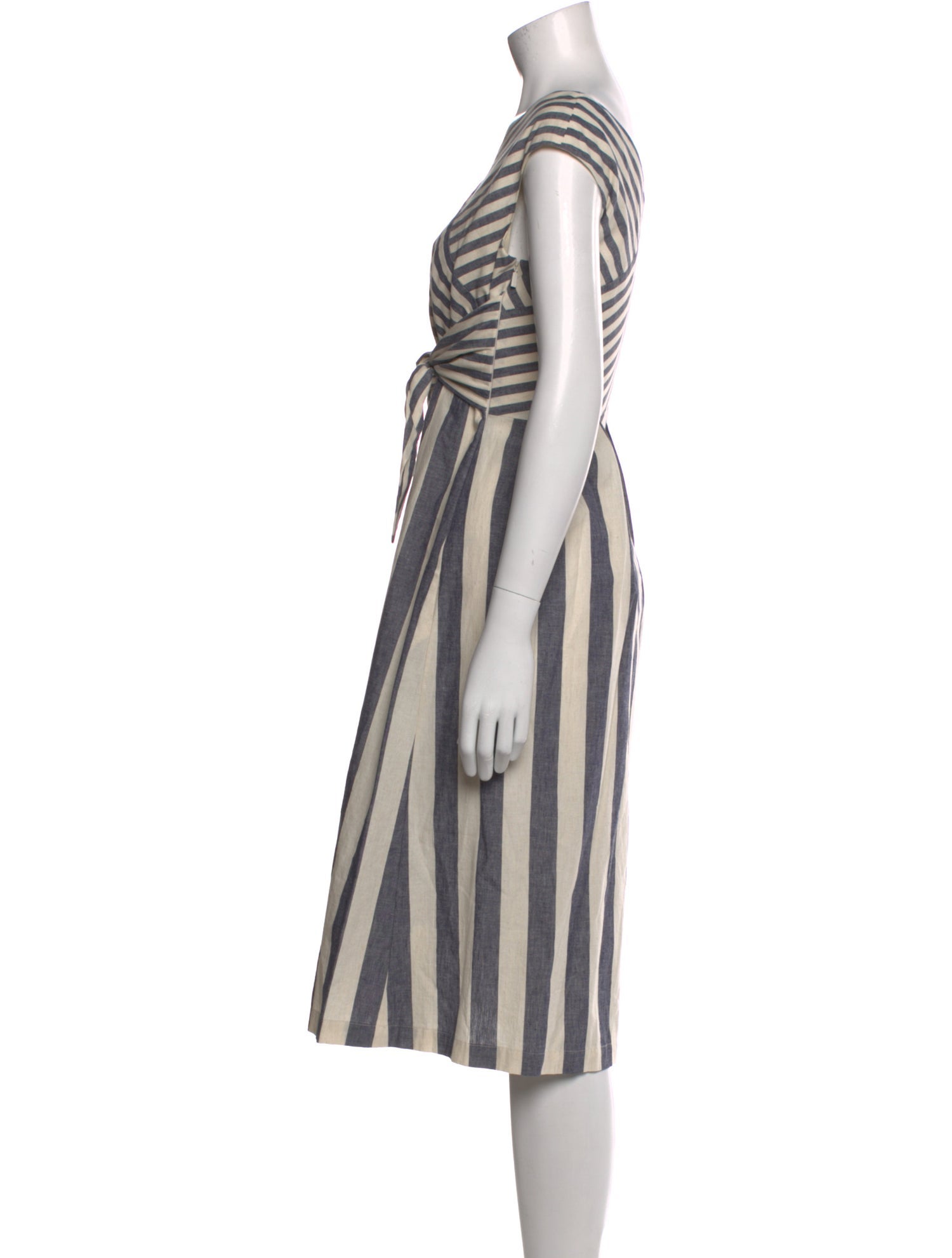 Lafayette 148 Striped Midi Length Dress