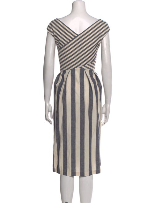 Lafayette 148 Striped Midi Length Dress