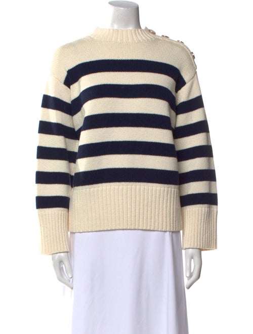 Lafayette 148 Striped Mock Neck Sweater