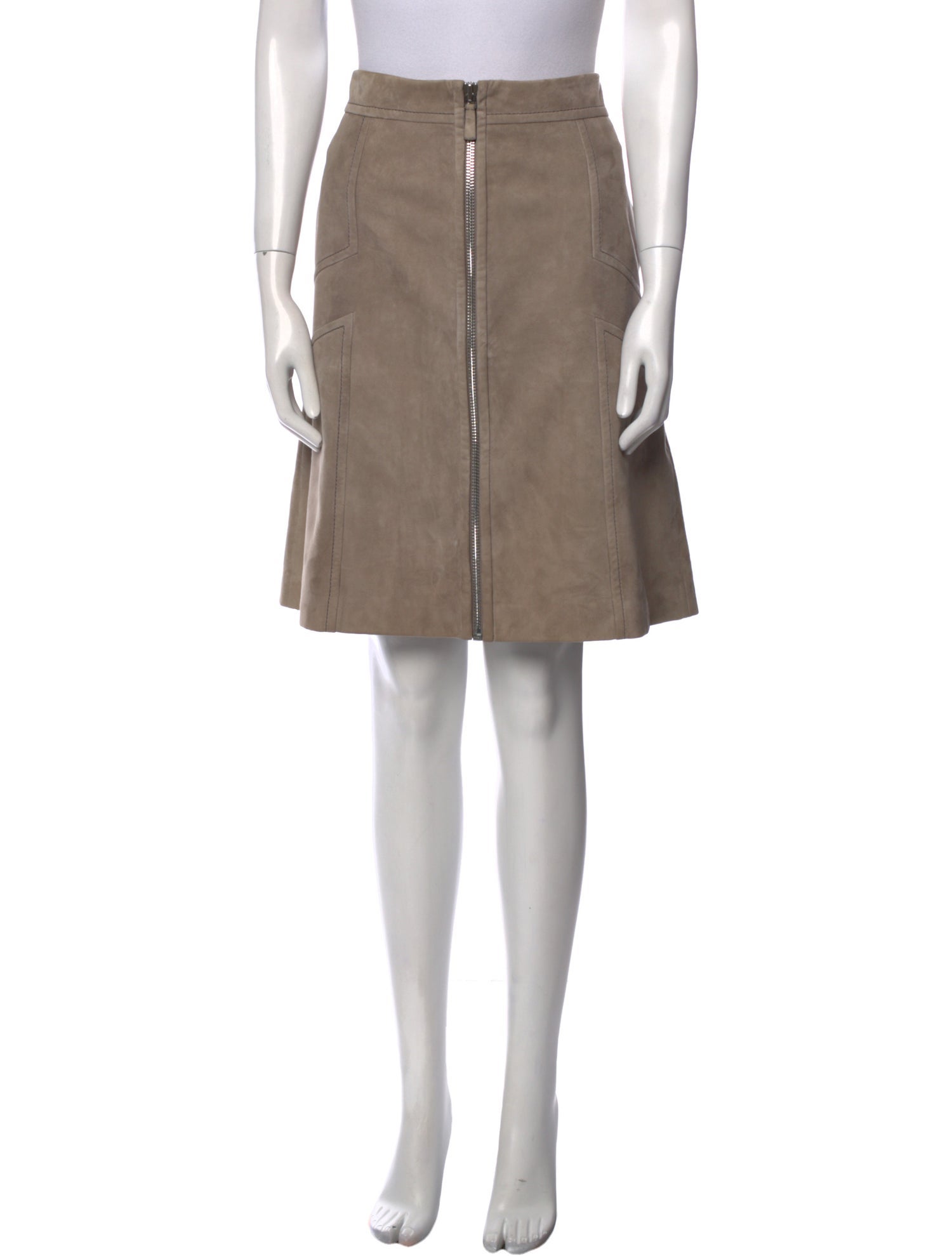 Lafayette 148 Suede Knee-Length Skirt