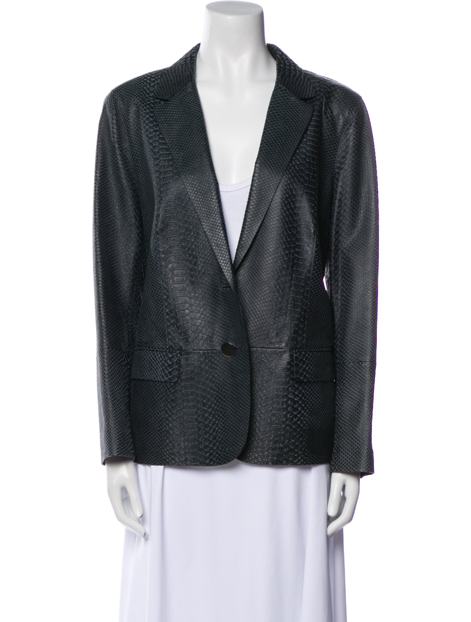 Lafayette 148 Leather Printed Blazer