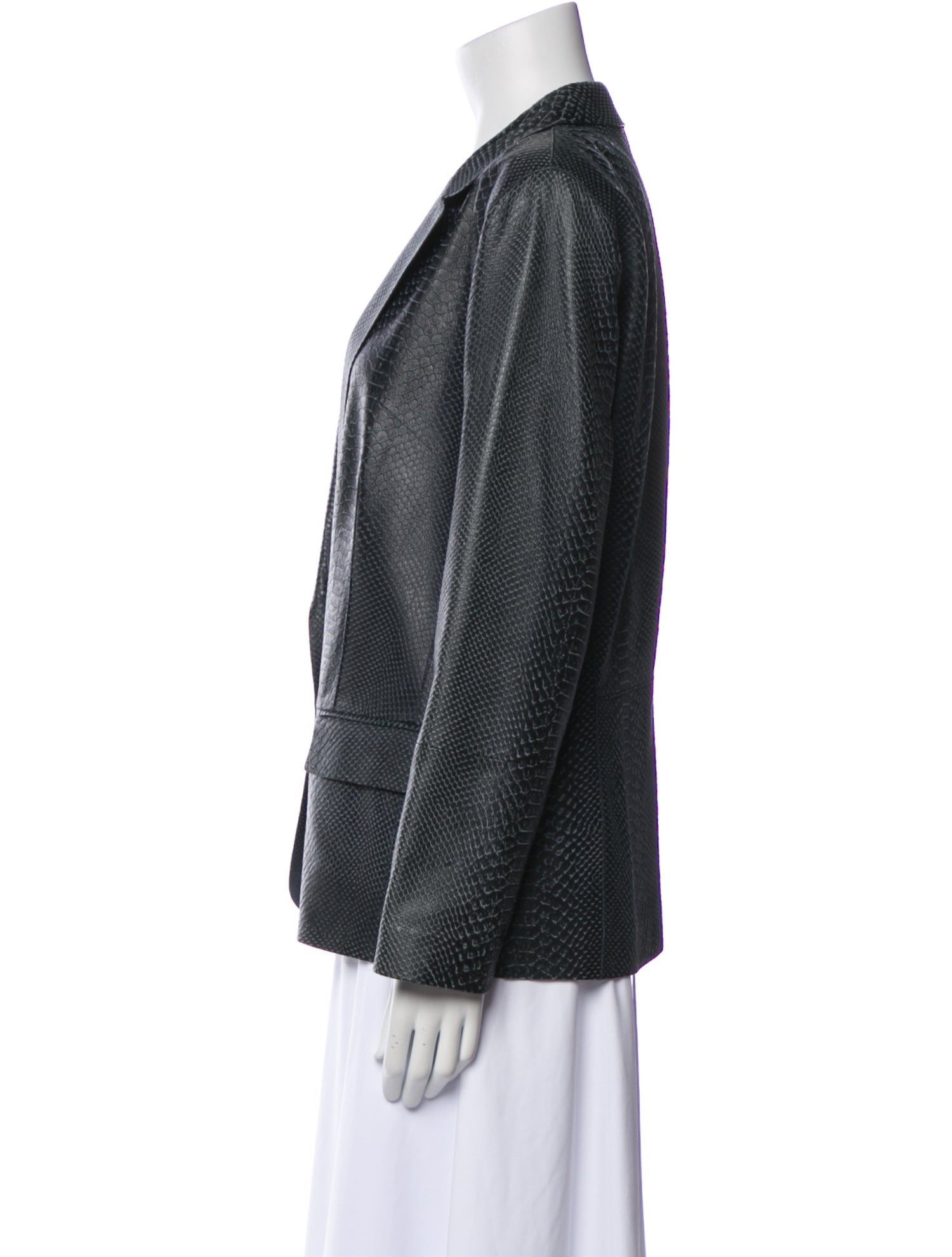 Lafayette 148 Leather Printed Blazer