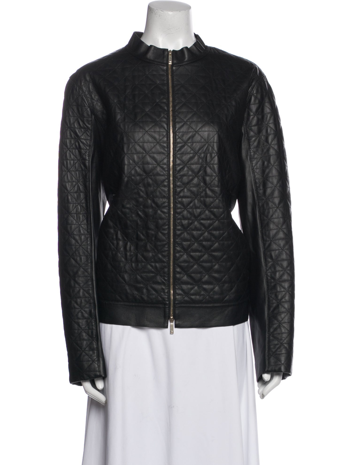 Lafayette 148 Leather Animal Print Evening Jacket