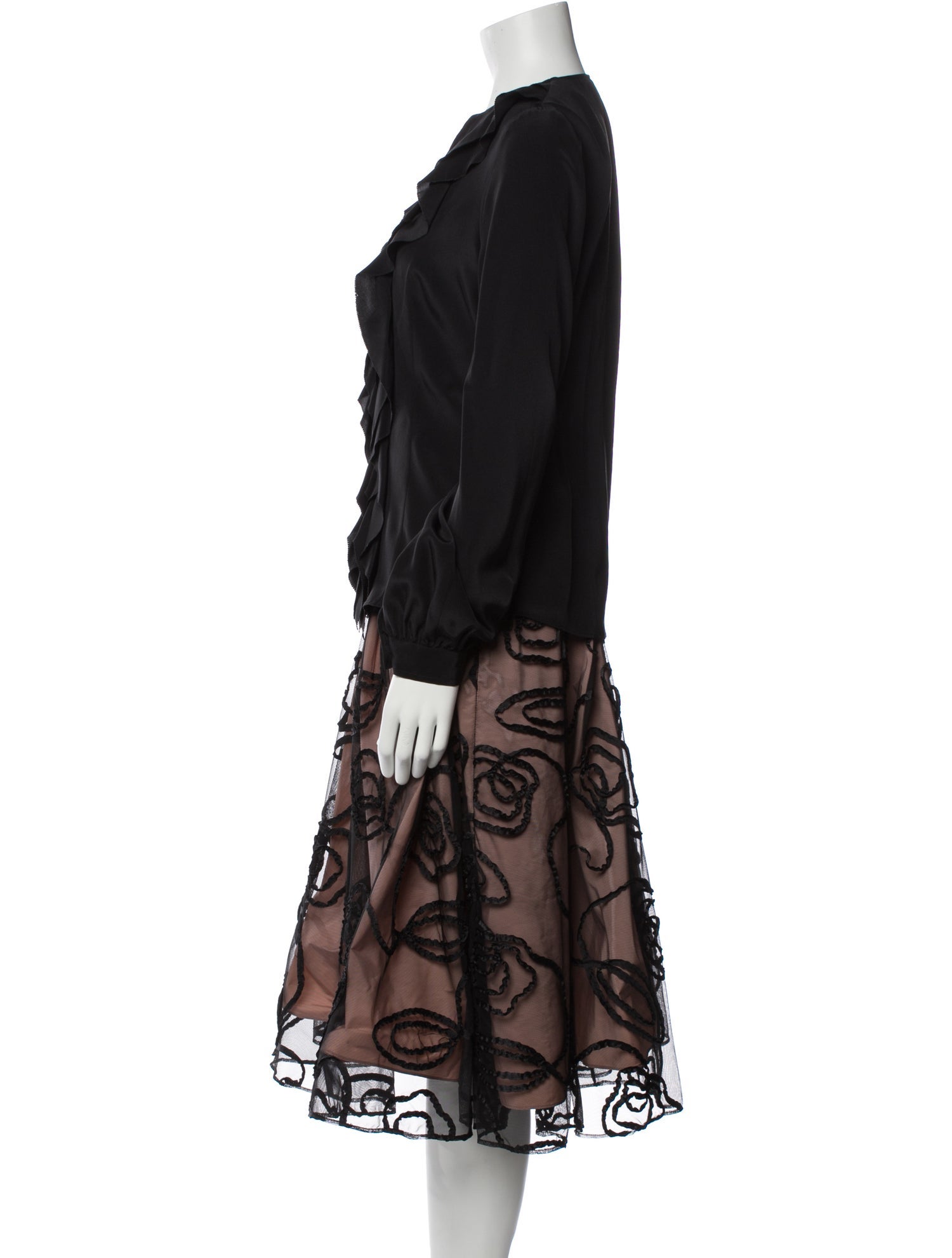 Lafayette 148 Silk Ruffle Embellishment Skirt Set