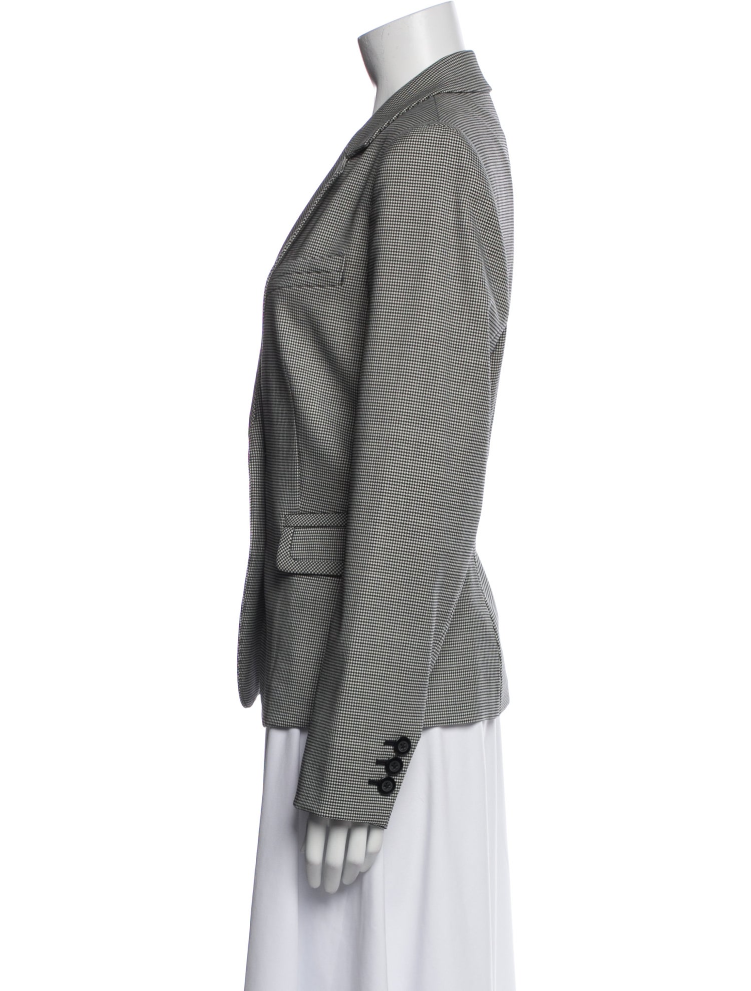 Lafayette 148 Wool Houndstooth Print Blazer