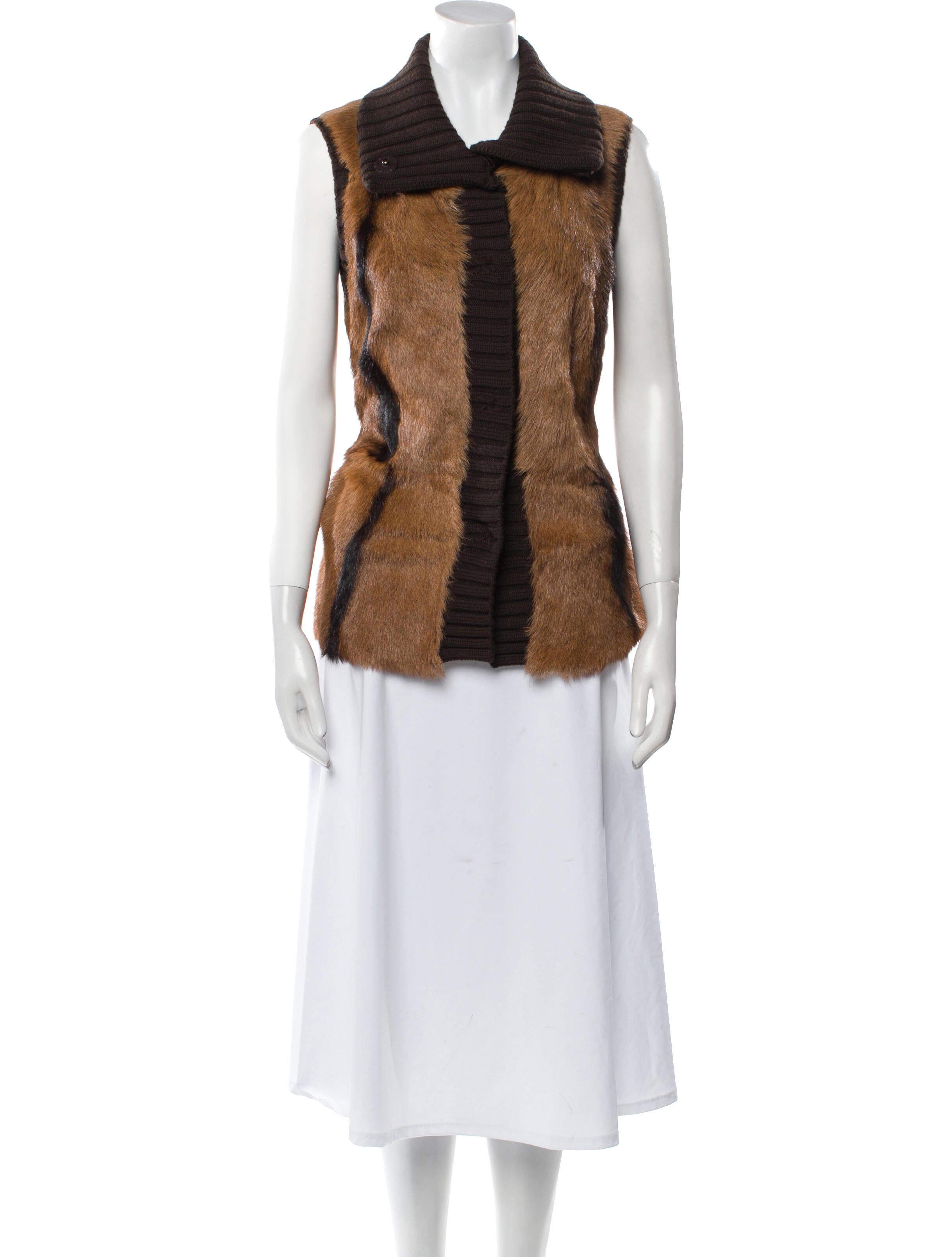 Lafayette 148 Shearling Colorblock Pattern Fur Jacket