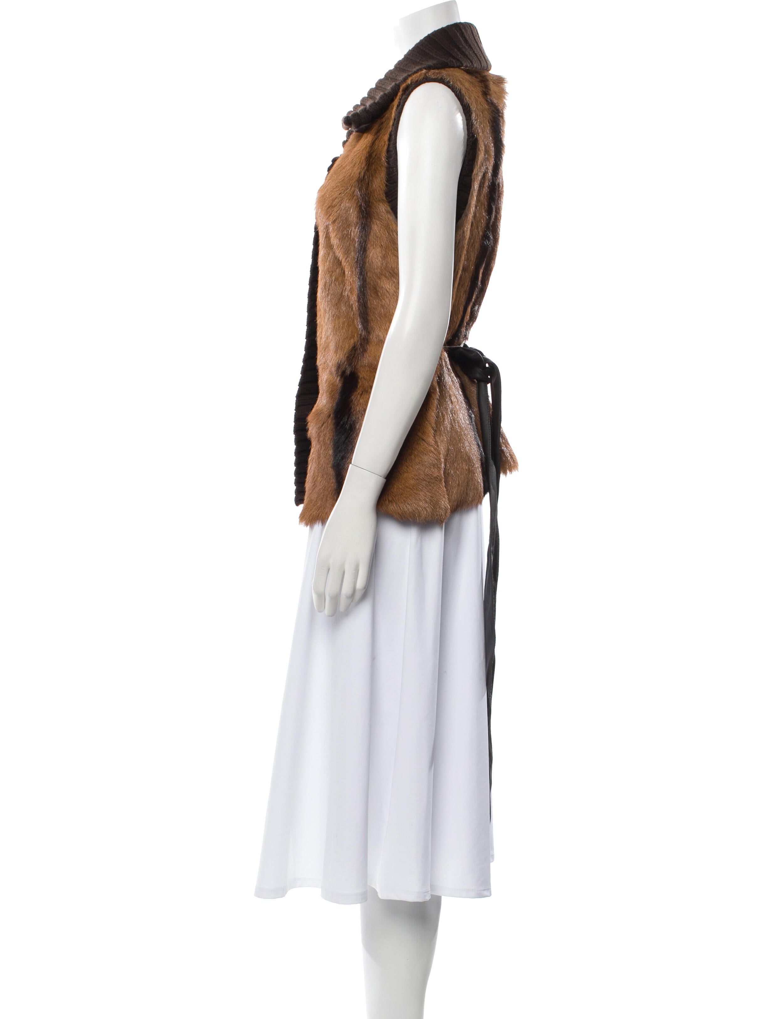 Lafayette 148 Shearling Colorblock Pattern Fur Jacket